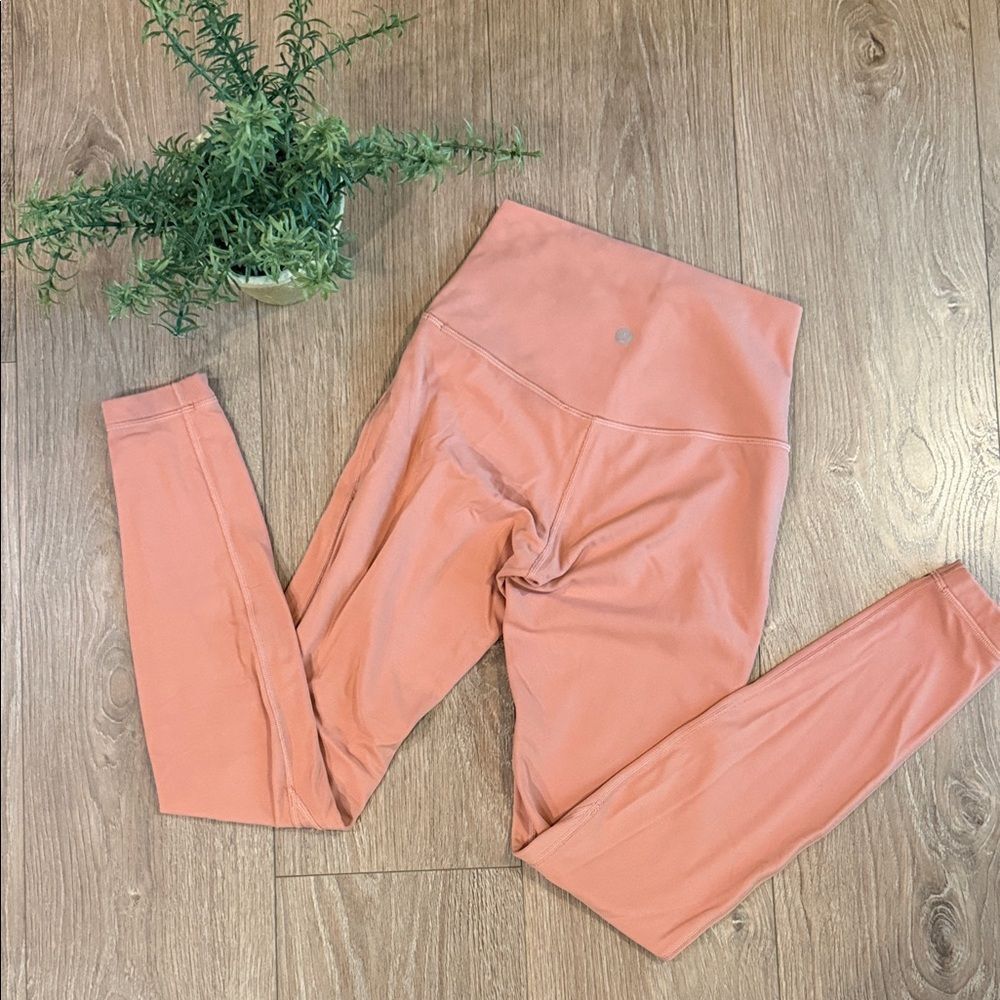 LULULEMON PEACHY PINK COLD WEATHER ALIGN LEGGINGS SIZE 4 EUC